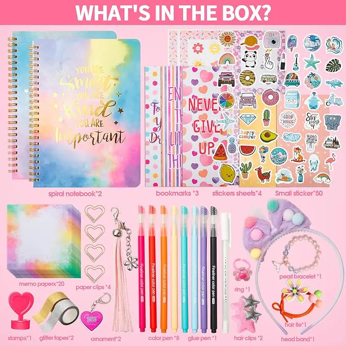 54-Piece Diary Set for Young Artists Aged 8-13